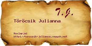 Töröcsik Julianna névjegykártya